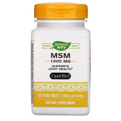 МСМ, 1000 мг, Opti MSM, Nature's Way, 120 вегетаріанських таблеток - фото