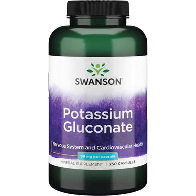 Глюконат калия, Potassium Gluconate, Swanson, 99 мг 250 капсул - фото