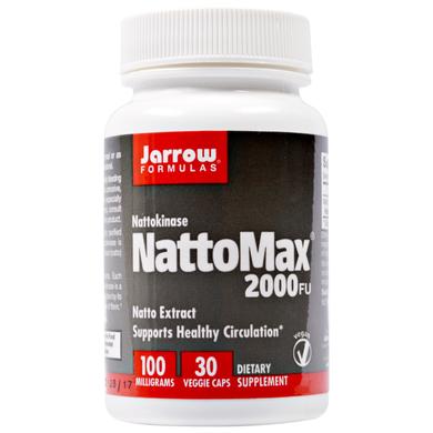 Наттокиназа макс, NattoMax 2000 FU, Jarrow Formulas, 100 мг, 30 капсул - фото