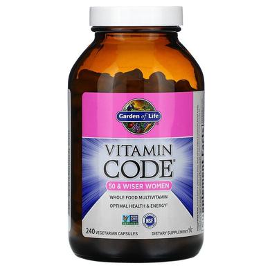 Сирі Вітаміни для жінок, 50+ (Vitamin Code), Garden of Life, 240 - фото