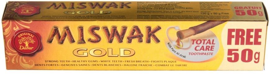 Зубна паста "Комплексний догляд", Miswak Gold, Dabur, 120 + 50 г - фото