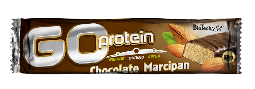 Батончик Go Protein bar, шоколад марципан, BioTech USA, 80 г - фото