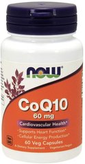 Коензим Q10, 60 мг, Now Foods, 60 капсул - фото