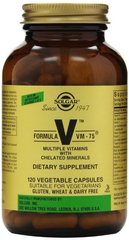 Мультивитамины, формула VM-75 (Multiple Vitamins), Solgar, 120 капсул - фото