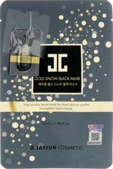 Тканинна маска для обличчя з частинками золота, Gold Snow Black Mask, Jayjun, 25 мл - фото