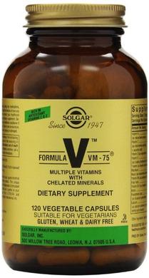 Мультивітаміни, формула VM-75 (Multiple Vitamins), Solgar, 120 капсул - фото