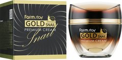 Крем з золотом і муцином равлика, Gold Snail Premium Cream, FarmStay, 50 мл - фото