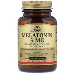 Мелатонин, Melatonin, Solgar, 3 мг, 120 таблеток - фото