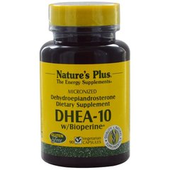 ДГЭА-10 с биоперином, DHEA-10 With Bioperine, Nature's Plus, 90 вегетарианских капсул - фото