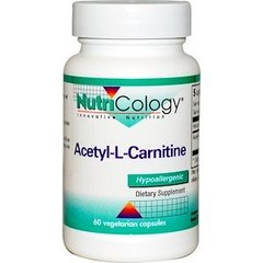 Ацетил карнітин, Acetyl-L-Carnitine, Nutricology, 60 капсул - фото
