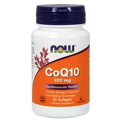 Коэнзим CoQ10, 100 мг, Now Foods, 50 гелевых капсул - фото