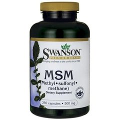МСМ (метилсульфонилметан), MSM, Swanson, 500 мг, 250 капсул - фото