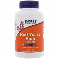 Красный дрожжевой рис, Red Yeast Rice, Now Foods, 1200 мг, 60 таблеток - фото