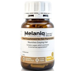 Mолекулярна добавка для восстановления цвета седых волос, Melaniq® Food Supplement for Hair Pigmentation, Oxford Biolabs, 90 капсул - фото