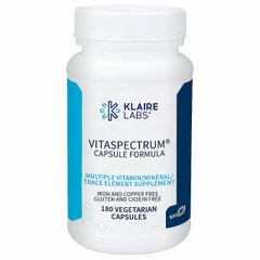 Вітаміни-мінерали, Vitaspectrum, Klaire Labs, 180 капсул - фото