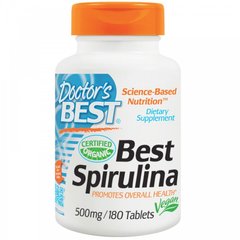 Спирулина, Best Spirulina, Doctor's Best, 500 мг, 180 таблеток - фото