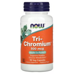 Хром, Tri-Chromium, Now Foods, 500 мкг, 90 капсул - фото