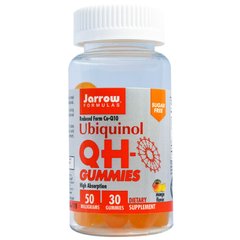 Коензим (Убіхінон), Ubiquinol QH-Gummies, Jarrow Formulas, без цукру, манго, 50 мг, 30 мармеладок - фото