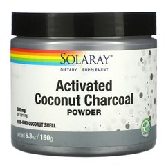Активированный уголь, Activated Coconut Charcoal, Solaray, порошок, 500 мг, 75 г - фото