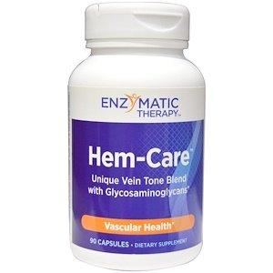 Лікування Геморою, Hem-Care, Enzymatic Therapy (Nature's Way), 90 капсул - фото