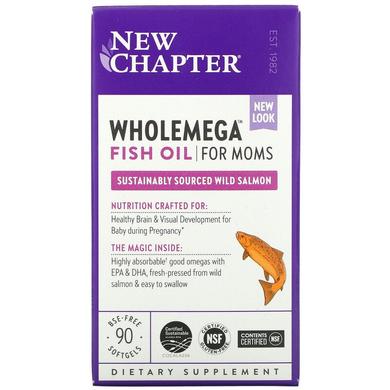 Жир аляскинского лосося для мам, Wholemega For Moms, New Chapter, 500 мг, 90 капсул - фото