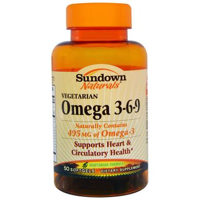 Омега 3-6-9, Omega 3-6-9, Sundown Naturals, 50 капсул - фото