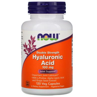 Гиалуроновая кислота, Hyaluronic Acid, Now Foods, 100 мг, 120 капсул - фото