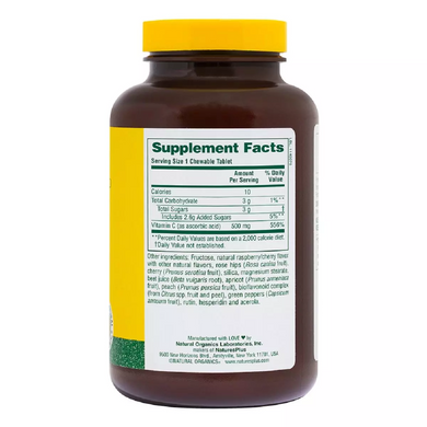 Витамин C, Vitamin C Lovites, Nature's Plus, 500 мг, 90 жевательных таблеток - фото
