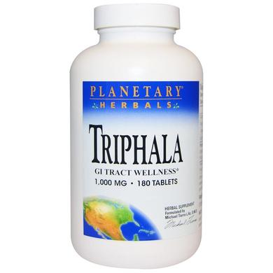 Трифала (Triphala), Planetary Herbals, 1000 мг, 180 таблеток - фото