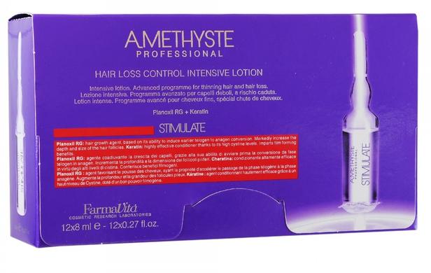 Лосьйон для стимуляції росту волосся Аmethyste, FarmaVita, 12х8 мл - фото
