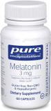 Мелатонин, Melatonin, Pure Encapsulations, 3 мг, 60 капсул, фото