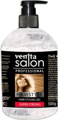 Гель стилизирующий для волосся Super strong- білий, V, S, Venita, 500 г - фото