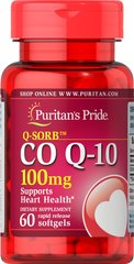 Коэнзим Q-10, Q-SORB Co Q-10, Puritan's Pride, 100 мг, 60 капсул - фото