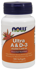 Витамин А и Д, Ultra A & D-3, Now Foods, 25000/1000 МЕ, 100 капсул - фото