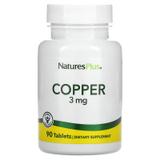 Мідь (Copper), Nature's Plus, 3 мг, 90 таблеток, фото