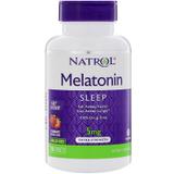 Мелатонін швидкого вивільнення, смак полуниці, Melatonin Fast Dissolve, Natrol, 5 мг, 150 таблеток, фото