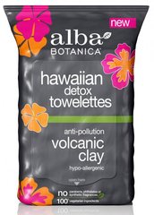 Детокс влажные салфетки "Гавайские" с пропиткой на основе вулканической глины, Alba Botanica, 30 шт - фото