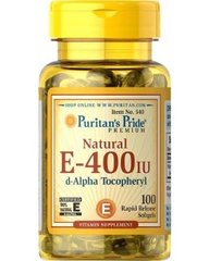 Витамин Е-400, Vitamin E, Puritan's Pride, 400 МЕ, 50 капсул - фото