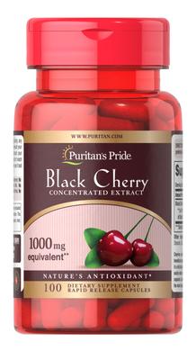 Черная вишня, Black Cherry, Puritan's Pride, 1000 мг, 100 капсул - фото