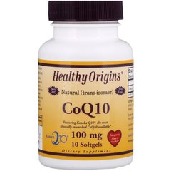 Коэнзим CoQ10, CoQ10 Gels (Kaneka Q10), Healthy Origins, 100 мг, 10 капсул - фото