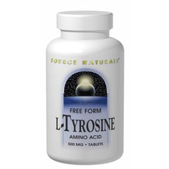 Тирозин, L-Tyrosine, Source Naturals, 500 мг, 100 таблеток - фото