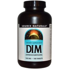 Дииндолилметан, DIM, Source Naturals, 100 мг, 180 таблеток - фото