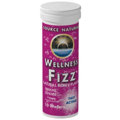 Зміцнення імунітету, Wellness Fizz, Source Naturals, ягоди, 10 вафель - фото
