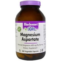 Магній аспартат, Magnesium Aspartate, Bluebonnet Nutrition, 200 капсул - фото