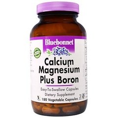 Кальций, магний и бор, Calcium Magnesium Plus Boron, Bluebonnet Nutrition, 180 капсул - фото