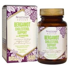 Контроль холестерина, Bergamot Cholesterol Support, ReserveAge Nutrition, 30 вегетарианских капсул - фото