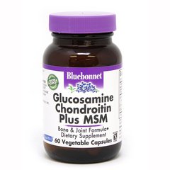Глюкозамин хондроитин МСМ, Glucosamine Chondroitin MSM, Bluebonnet Nutrition, 60 капсул - фото
