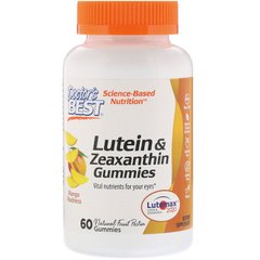 Зеаксантин и лютеин, Lutein & Zeaxanthin, Doctor's Best, вкус манго, 60 желейных конфет - фото