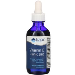 Вітамін С + Цинк, Vitamin C + Ionic Zinc, Trace Minarals, 250 мг / 40 мг, 59 мл - фото