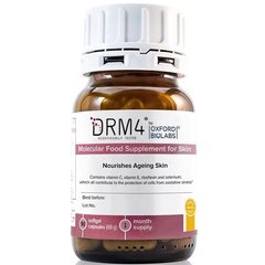 Молекулярна дієтична добавка для покращення стану шкіри (живлення шкіри), DRM4® Food Supplement for Skin, Oxford Biolabs, 90 гелевих капсул - фото